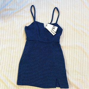 ZARA Textured blue dress size M
